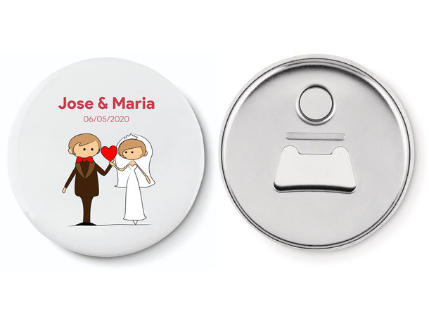 Chapas personalizadas para bodas