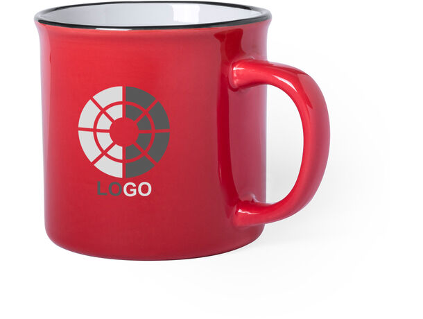 Taza de cerámica vintage impresa en media taza (300 ml)