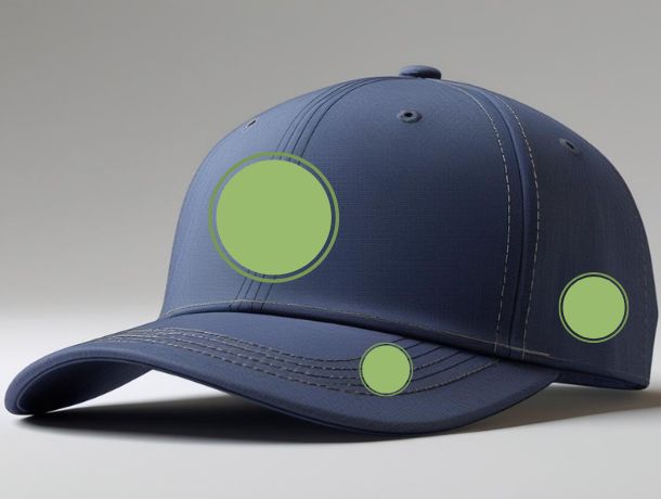 Zonas de marcaje en una gorra