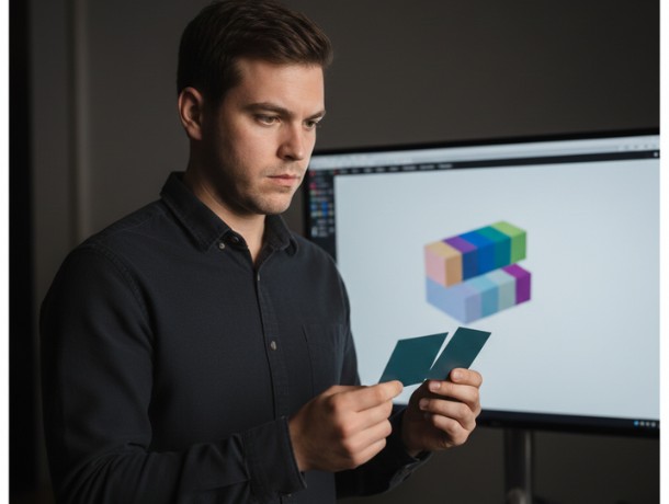 Revisa muestras físicas para comprobar el color