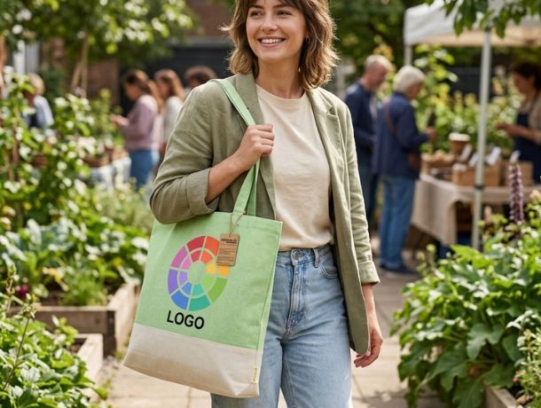 Bolsa personalizada de algod&oacute;n reciclado