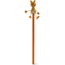 Lapiz de madera con munecos de animales grabado naranja Lapiz de madera con munecos de animales grabado naranja