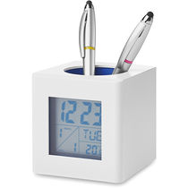Estacion meteorologica portaboligrafos personalizado blanco azul Estacion meteorologica portaboligrafos personalizado blanco azul