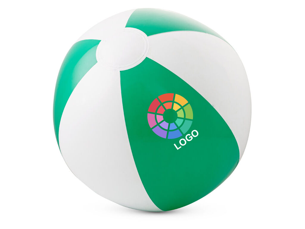 Balon de playa personalizado bicolor de O 21 cm aprox