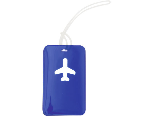 Identificador de maletas en pvc personalizado azul Identificador de maletas en pvc personalizado azul