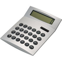Calculadora con pilas 8 digitos personalizado plateado satinado