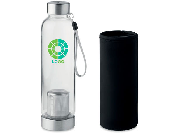 Botella agua de cristal con funda de neopreno sin BPA 520ml PERSONALIZABLE