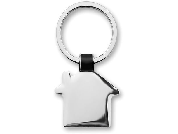 Llavero en forma de casa personalizado negro Llavero en forma de casa personalizado negro