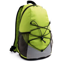 Mochila con cuerda y bolsillos rejilla con logo verde claro Mochila con cuerda y bolsillos rejilla con logo verde claro