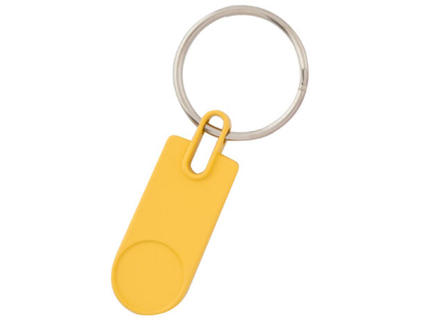 Llavero con espacio redondo para logo personalizado amarillo Llavero con espacio redondo para logo personalizado amarillo