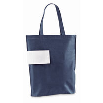 Bolsa plegable en non woven asas largas personalizada azul Bolsa plegable en non woven asas largas personalizada azul