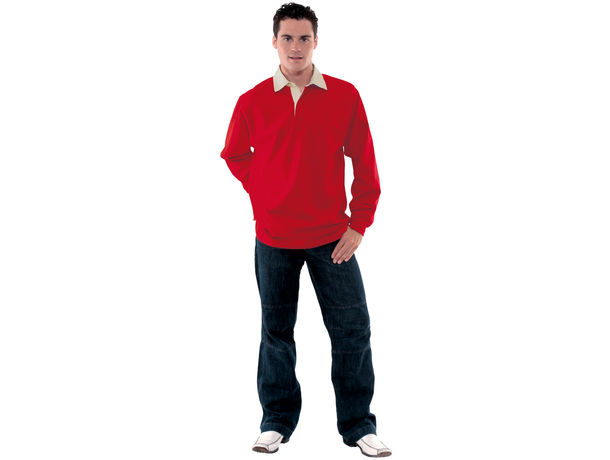 Polo rugby liso manga larga scrum 300 personalizado Polo rugby liso manga larga scrum 300 personalizado