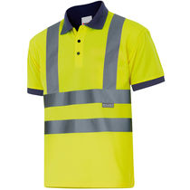 Polo bicolor alta visibilidad manga corta velilla personalizado Polo bicolor alta visibilidad manga corta velilla personalizado