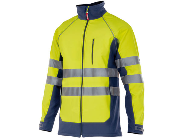 Soft shell bicolor alta visibilidad velilla personalizado Soft shell bicolor alta visibilidad velilla personalizado