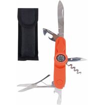 Navaja de 8 usos con brujula personalizada naranja Navaja de 8 usos con brujula personalizada naranja