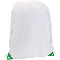 Mochila plana poliester 210t cuerpo blanco barata verde Mochila plana poliester 210t cuerpo blanco barata verde