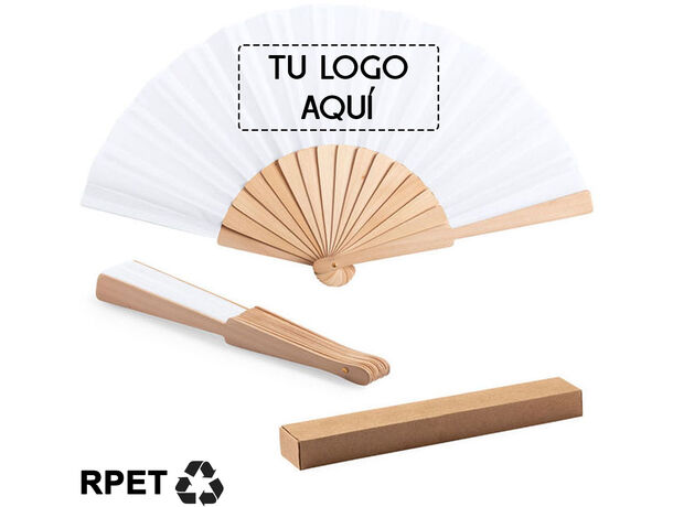 Abanicos de madera personalizados baratos con logo