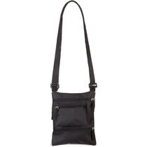 Bolso bandolera plana multi departamentos personalizado negro Bolso bandolera plana multi departamentos personalizado negro