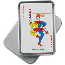 Juego de cartas poker en caja metal personalizado plata mate Juego de cartas poker en caja metal personalizado plata mate