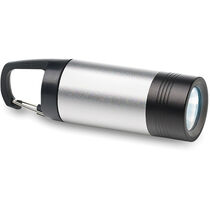 Linterna led con mosqueton personalizada plata mate Linterna led con mosqueton personalizada plata mate
