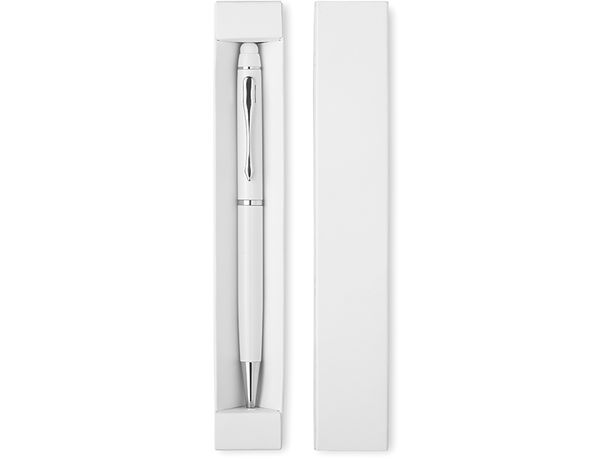 Boligrafo en estuche de carton personalizado blanco Boligrafo en estuche de carton personalizado blanco