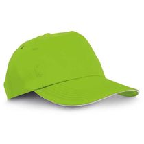 Gorra beisbol 5 paneles visera sandwich con logo verde claro Gorra beisbol 5 paneles visera sandwich con logo verde claro