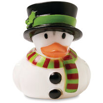 Pato flotante con forma de muneco de nieve personalizado Pato flotante con forma de muneco de nieve personalizado
