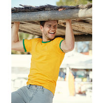 Camiseta ringer fruit of the loom 165 personalizada amarillo verde Camiseta ringer fruit of the loom 165 personalizada amarillo verde