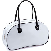 Bolso de pvc asa corta personalizado blanco Bolso de pvc asa corta personalizado blanco