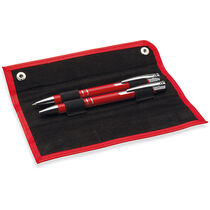 Set de boligrafo con estuche tinta azul personalizado rojo Set de boligrafo con estuche tinta azul personalizado rojo