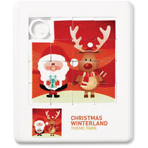 Puzle deslizante con adornos navidenos personalizado blanco Puzle deslizante con adornos navidenos personalizado blanco