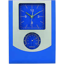 Reloj de pared con termometro personalizado azul Reloj de pared con termometro personalizado azul