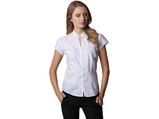 Blusa cuello mandarin de mujer Kustom Kit 115 Blusa Cuello Mandarín de Kustom Kit C&M