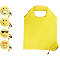 Bolsa plegable emoticono en poliester 190t personalizado Bolsa plegable emoticono en poliester 190t personalizado