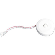 Cinta metrica 1m redondo con pulsador personalizada blanco Cinta metrica 1m redondo con pulsador personalizada blanco
