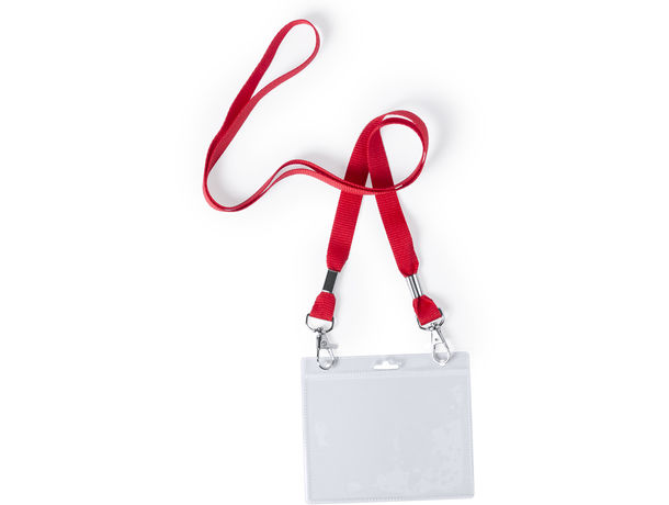 Identificador lanyard cail grabado rojo Identificador lanyard cail grabado rojo