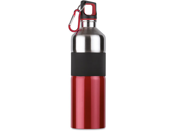 Botella de acero con agarre goma tenere rojo Botella de acero con agarre goma tenere rojo