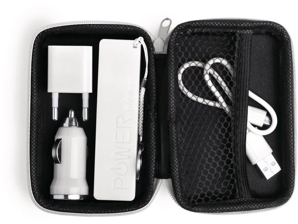 Set powerbank de viaje de 2200 mah con funda personalizado Set powerbank de viaje de 2200 mah con funda personalizado