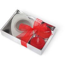 Portavela en forma de corazon con 2 velas personalizada rojo Portavela en forma de corazon con 2 velas personalizada rojo