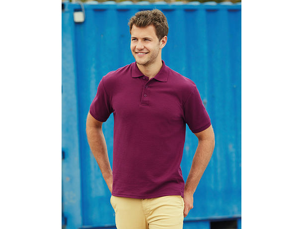 Polo grueso heavyweight fruit of the loom 230 con logo burdeos Polo grueso heavyweight fruit of the loom 230 con logo burdeos
