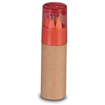 Caja con 6 lapices y sacapuntas barata rojo Caja con 6 lapices y sacapuntas barata rojo