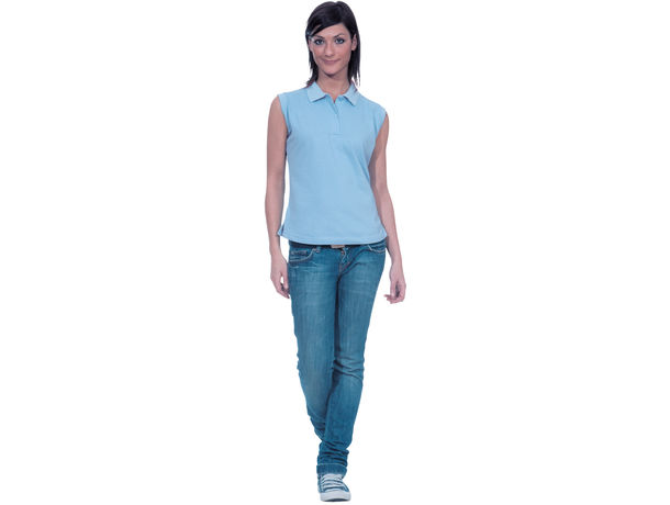Polo pique sin mangas 100 algodon de mujer vega 220 personalizado Polo pique sin mangas 100 algodon de mujer vega 220 personalizado