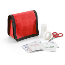 Kit de socorro con estuche de poliester personalizado rojo Kit de socorro con estuche de poliester personalizado rojo