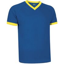 Camiseta bicolor de cuello pico twin 185 personalizada azul royal amarillo Camiseta bicolor de cuello pico twin 185 personalizada azul royal amarillo