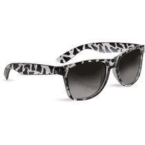 Gafas de sol montura simula piel animal personalizado negro Gafas de sol montura simula piel animal personalizado negro