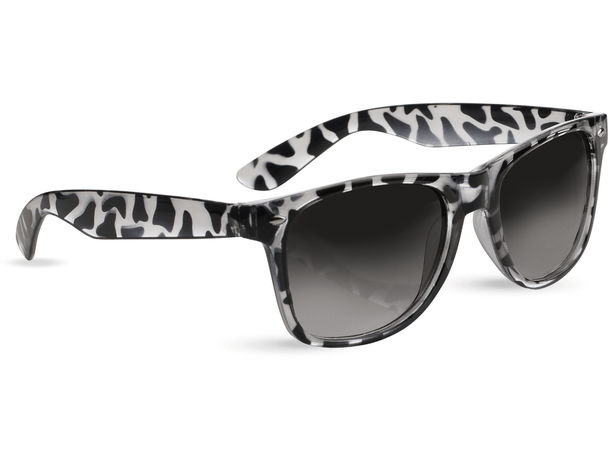 Gafas de sol montura simula piel animal personalizado negro Gafas de sol montura simula piel animal personalizado negro