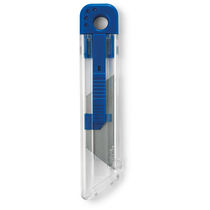 Cutter retractil personalizado azul