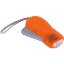 Linterna dinamo 3 luces led personalizada naranja Linterna dinamo 3 luces led personalizada naranja