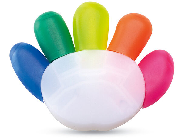 Set de 5 marcadores forma de mano personalizado multicolor