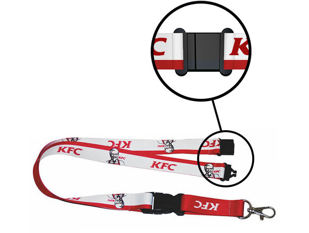 Lanyard personalizado con hebilla plástica, estriado